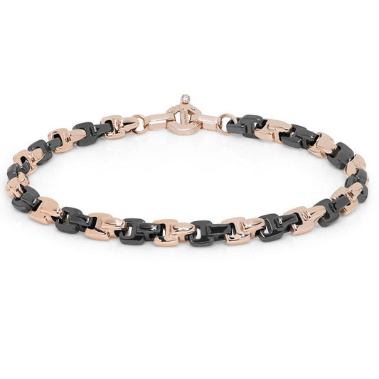 Baraka Cyborg Ceramic Bracelet BR275381ROCN-02, a men's bracelet in rose gold and black ceramic set with diamonds