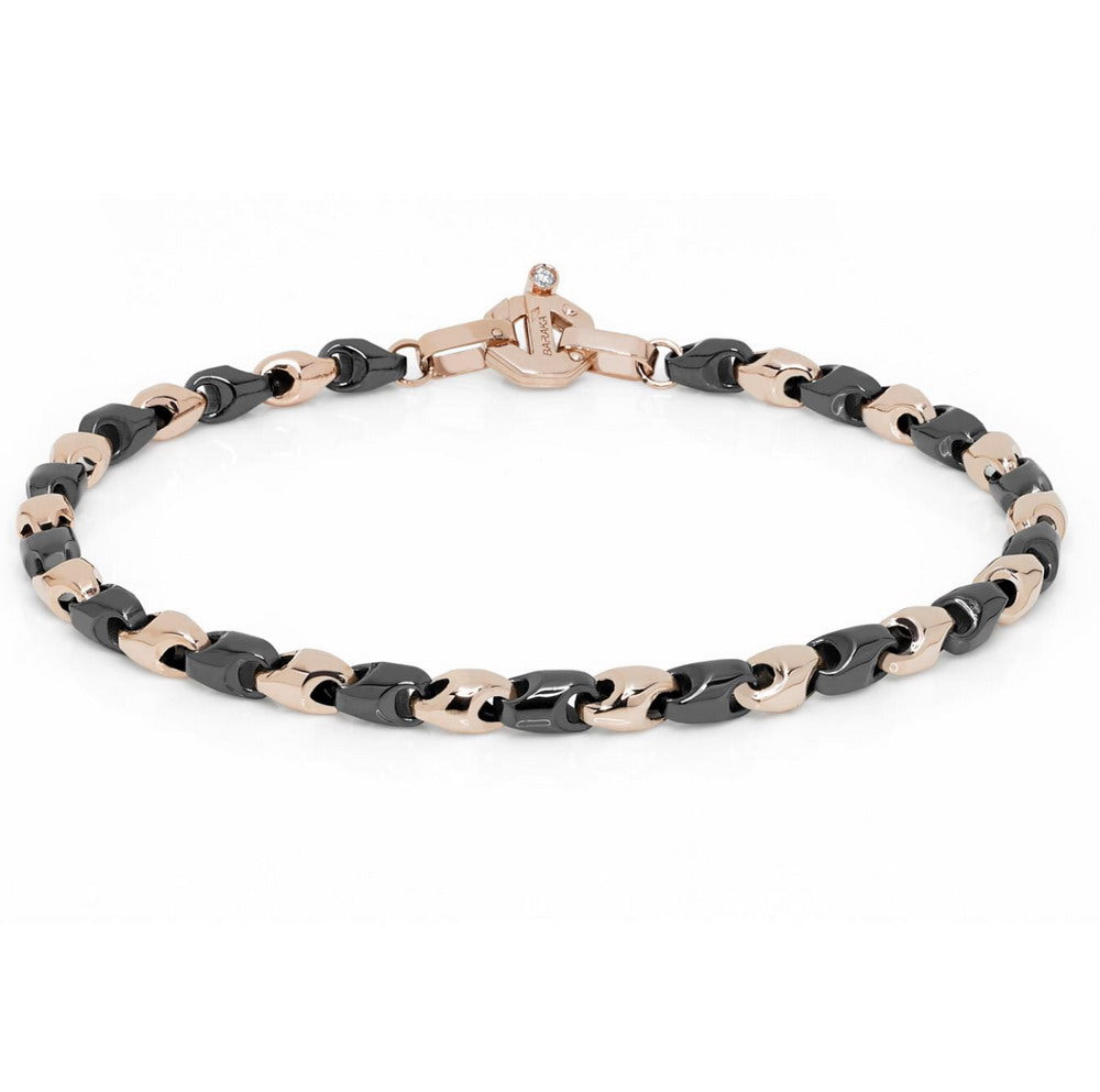 Baraka Cyborg Ceramic Bracelet BR275391ROCN-02, a men's bracelet in rose gold and black ceramic set with diamonds