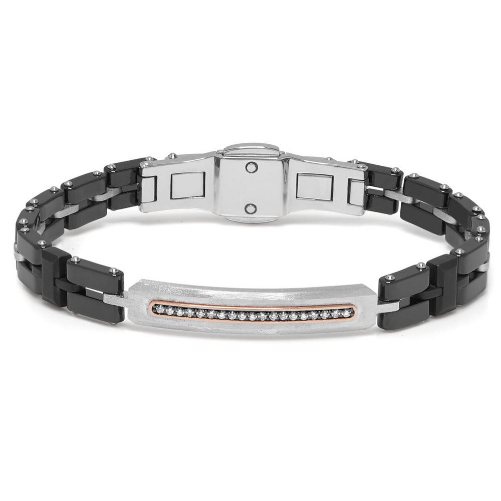 Baraka Mosaiko Bracelet BR281101RODB-15, a men's bracelet in rose gold and silver set with diamonds