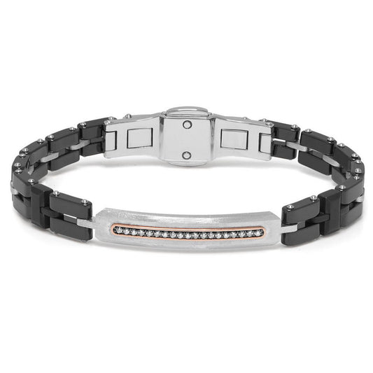 Baraka Mosaiko Bracelet BR281101RODB-15, a men's bracelet in rose gold and silver set with diamonds