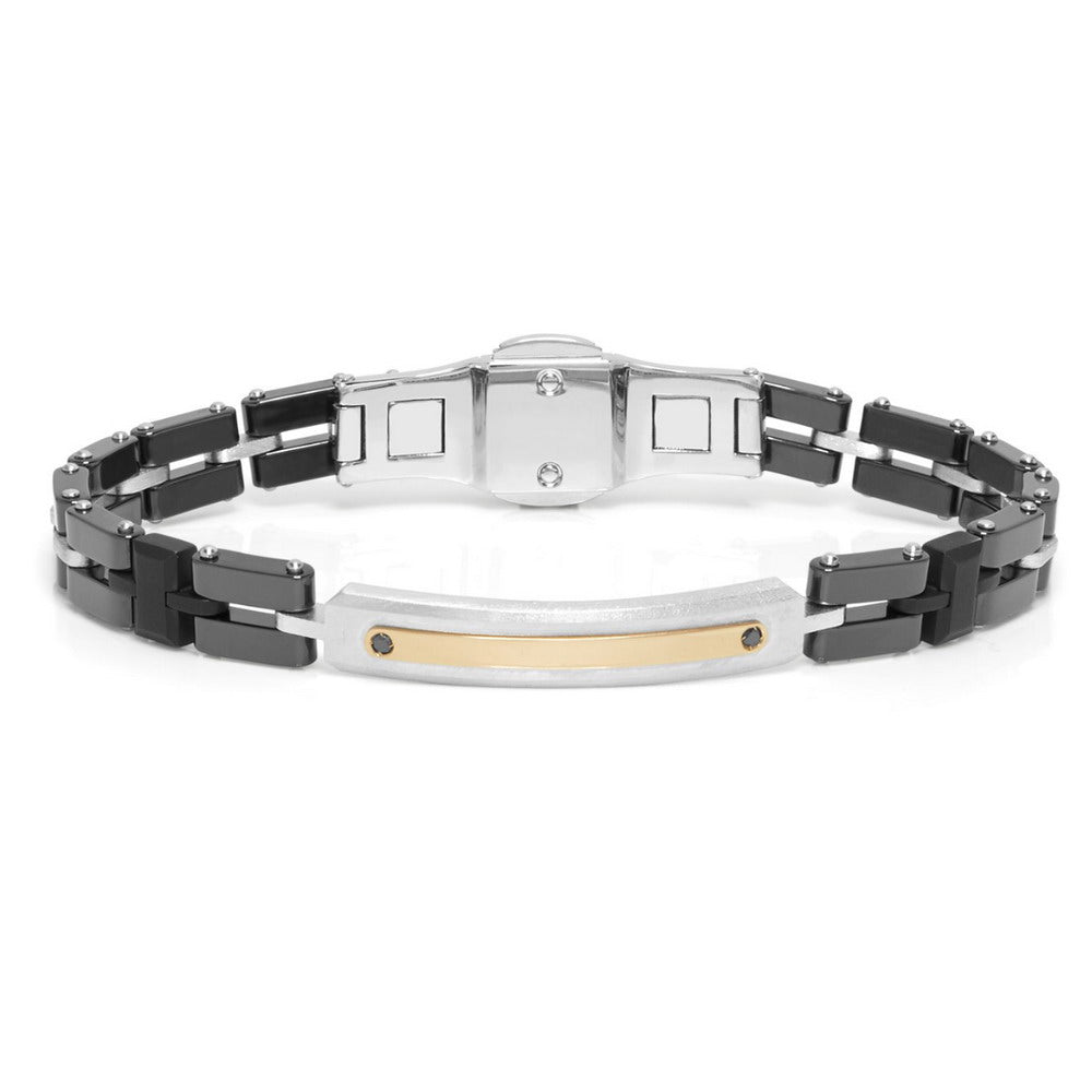 Baraka Mosaiko Bracelet BR281101RODN-03, a men's bracelet in rose gold and silver set with diamonds