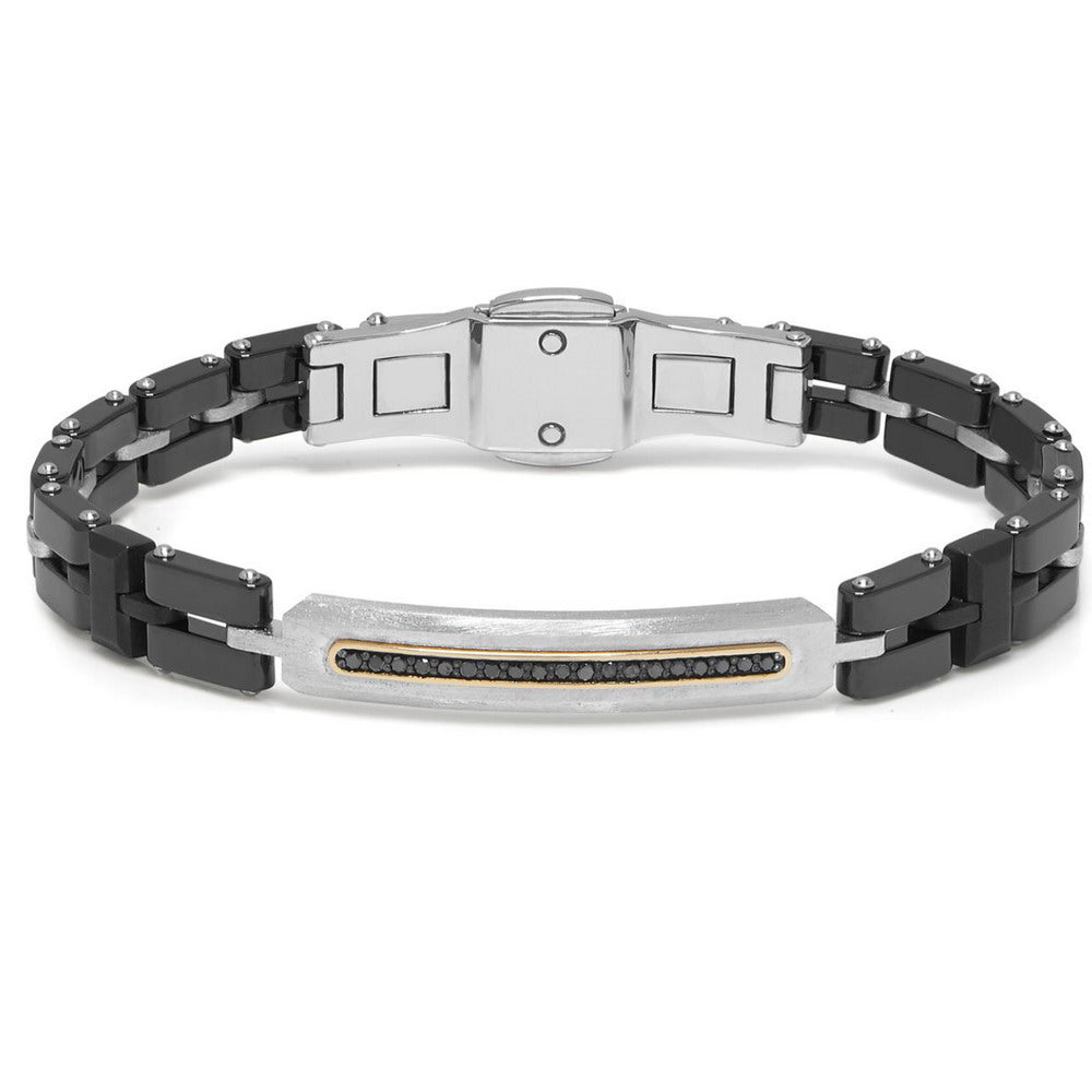 Baraka Mosaiko Bracelet BR281101RODN-15, a men's bracelet in rose gold and silver set with diamonds