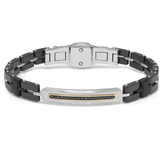 Baraka Mosaiko Bracelet BR281101RODN-15, a men's bracelet in rose gold and silver set with diamonds