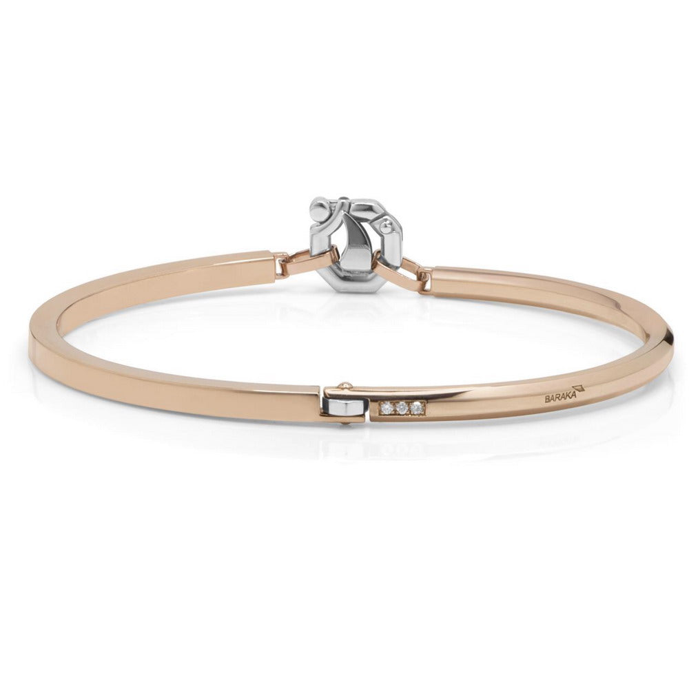 Baraka Ritmika Bracelet BR283231ROLU-06, a men's bracelet in rose gold and stainless steel set with diamonds