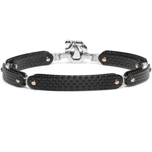 Baraka Fiber Bracelet BR291041ROCO-02, a men's bracelet in rose gold and silver set with diamonds