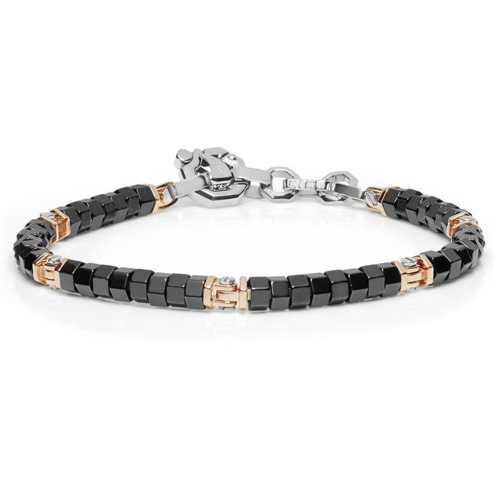Baraka Cyborg Ceramic Bracelet BR292241ROCN-02, a men's bracelet in rose gold and silver set with diamonds