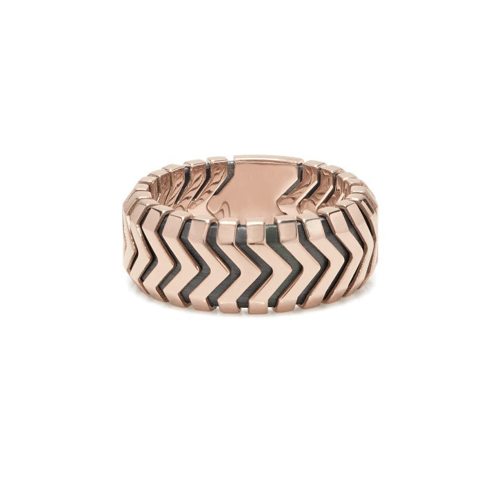 Baraka Cage Ring AN281241ROAG, a men's ring in rose gold and silver