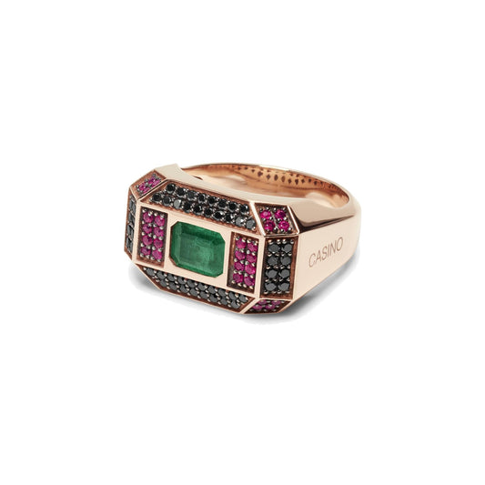 Baraka Casino Ring AN292341RODN-146, a men's ring in rose gold set with diamonds