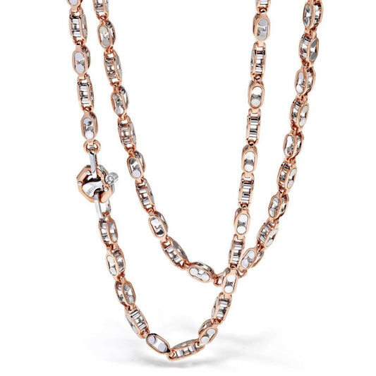 Baraka Ritmika Chain GC214771RBLU-02, a men's chain in rose and white gold set with diamonds