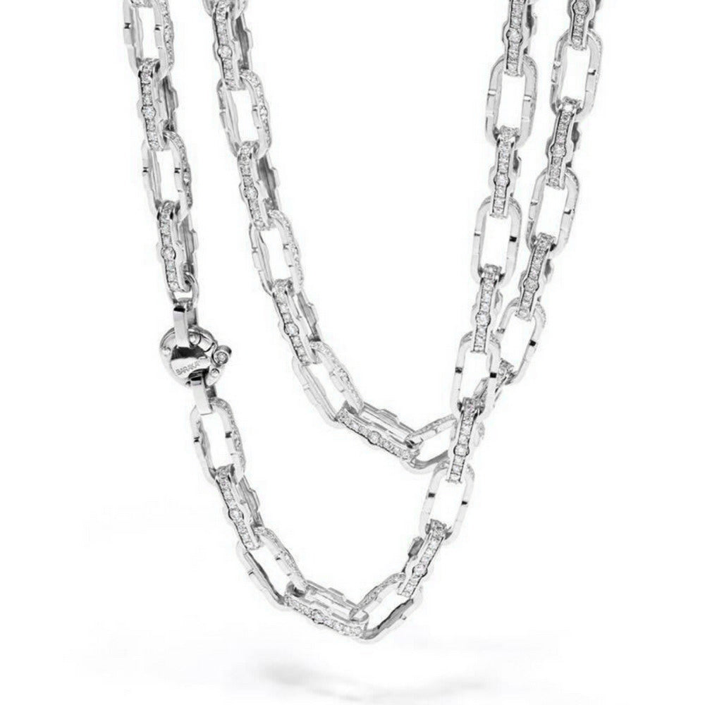 Baraka Prive Chain GC215091BILU, a men's chain in white gold set with diamonds