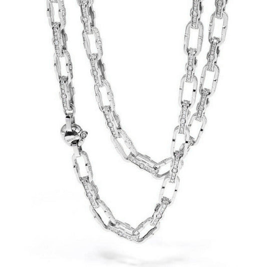 Baraka Prive Chain GC215091BILU, a men's chain in white gold set with diamonds
