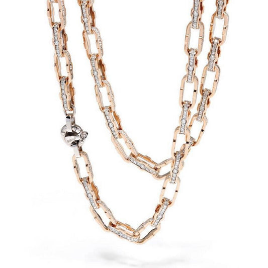 Baraka Prive Chain GC215091RBLU, a men's chain in rose and white gold set with diamonds