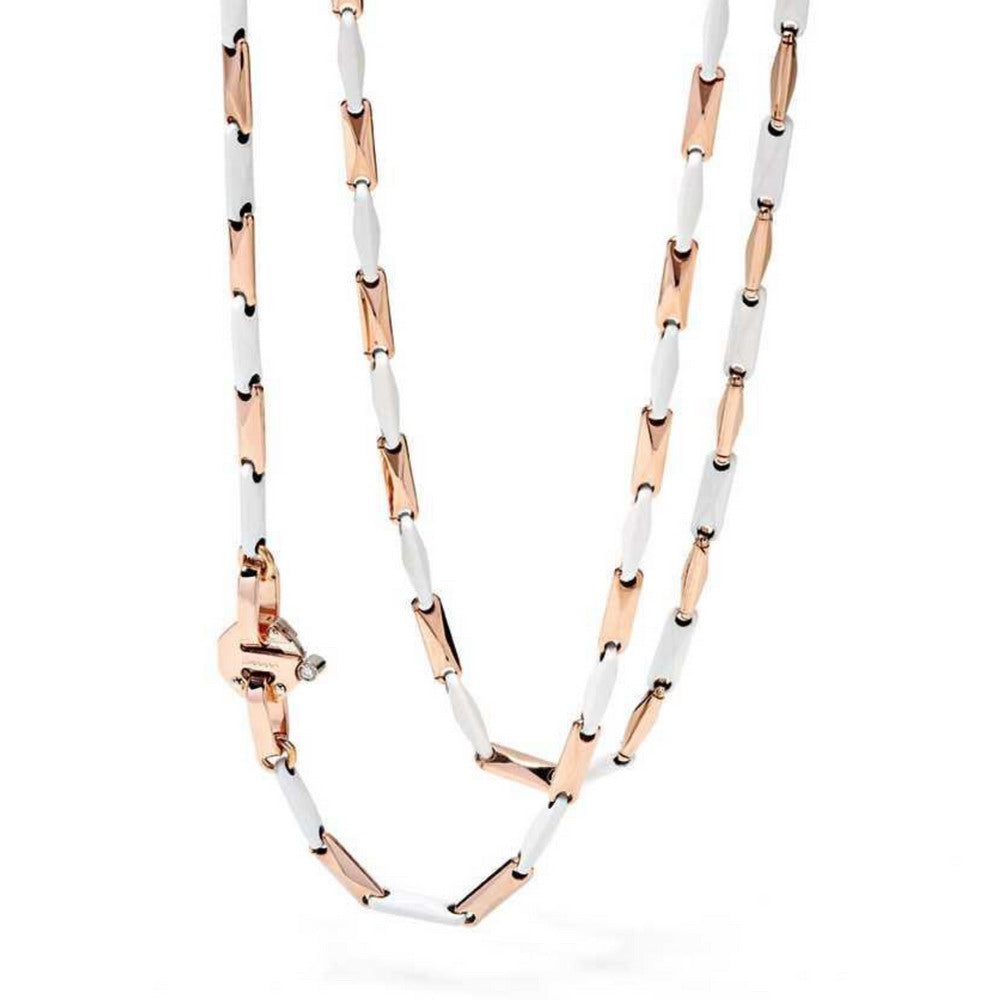 Baraka Cyborg Ceramic Chain GC221101ROCB-02, a men's chain in rose gold and black ceramic set with diamonds