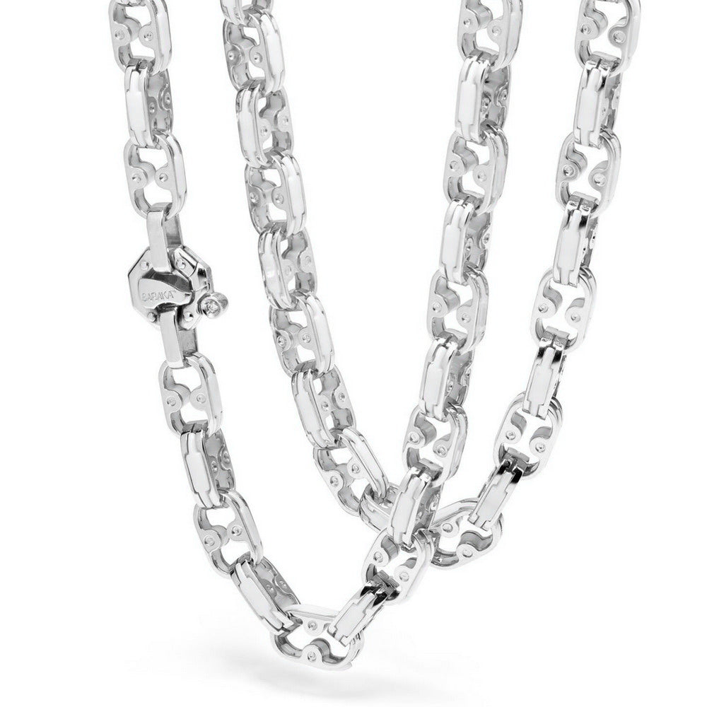 Baraka Cyborg Ceramic Chain GC221511BOCB-02, a men's chain in white gold and black ceramic set with diamonds
