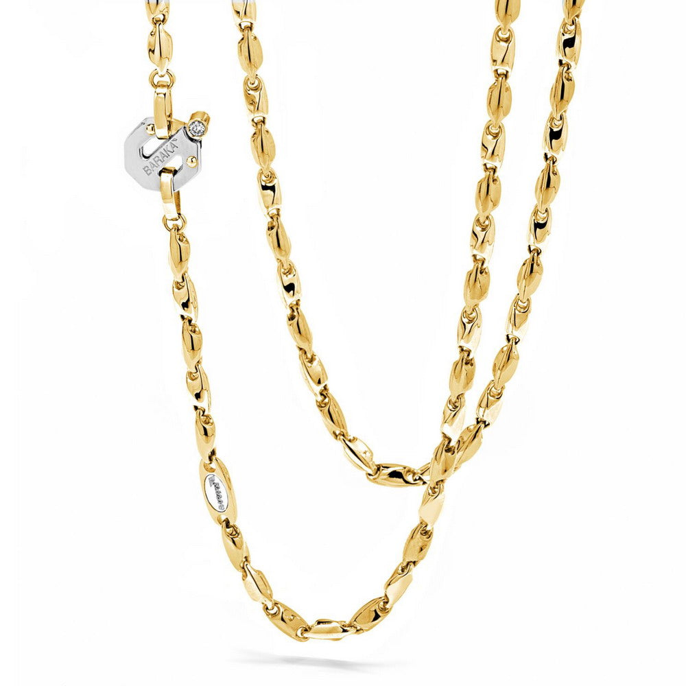 Baraka Nexus Chain GC221941GIDB-02, a men's chain in rose and yellow gold set with diamonds