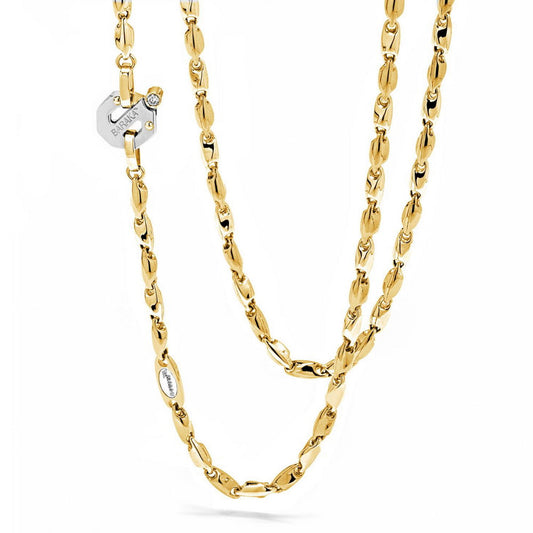 Baraka Nexus Chain GC221941GIDB-02, a men's chain in rose and yellow gold set with diamonds