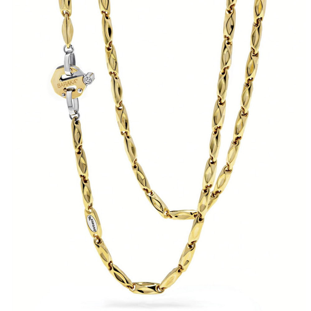 Baraka Nexus Chain GC221951GIDB-02, a men's chain in white and yellow gold set with diamonds