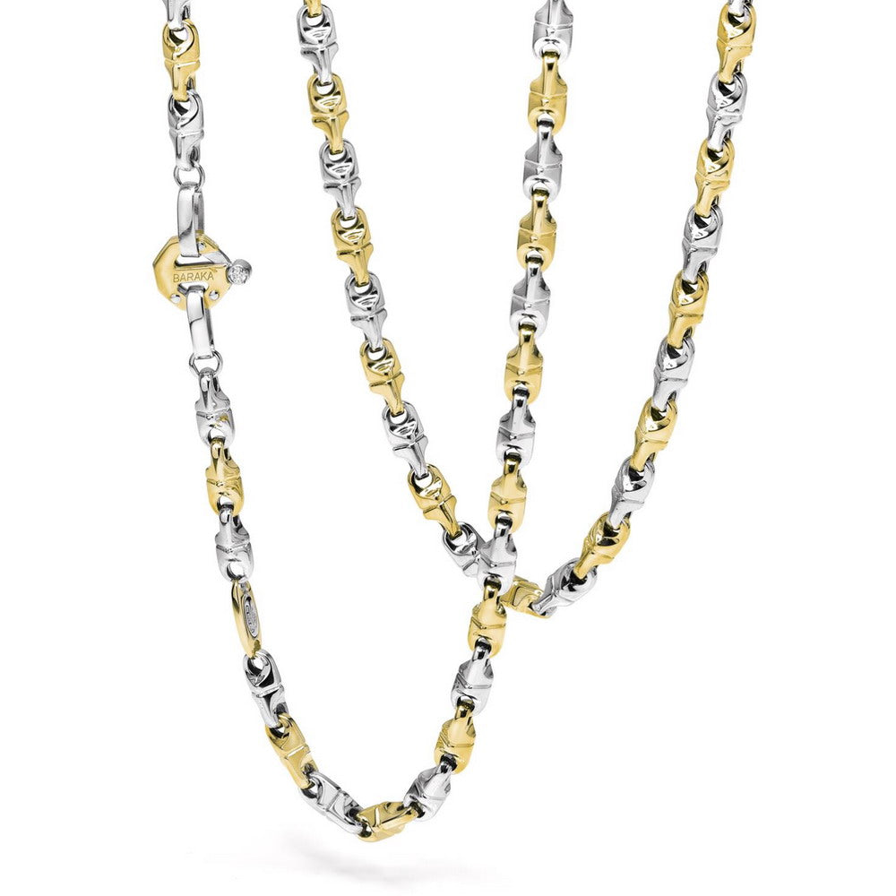 Baraka Nexus Chain GC222021GBAU-02, a men's chain in rose and white gold set with diamonds