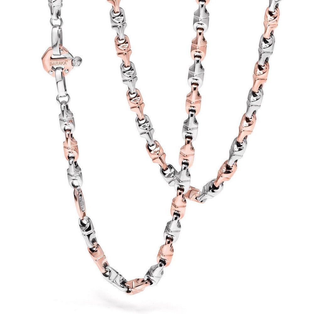 Baraka Nexus Chain GC222021RBAU-02, a men's chain in rose and white gold set with diamonds