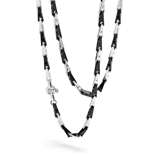 Baraka Cyborg Ceramic Chain GC232071BOCN-02, a men's chain in white gold and black ceramic set with diamonds