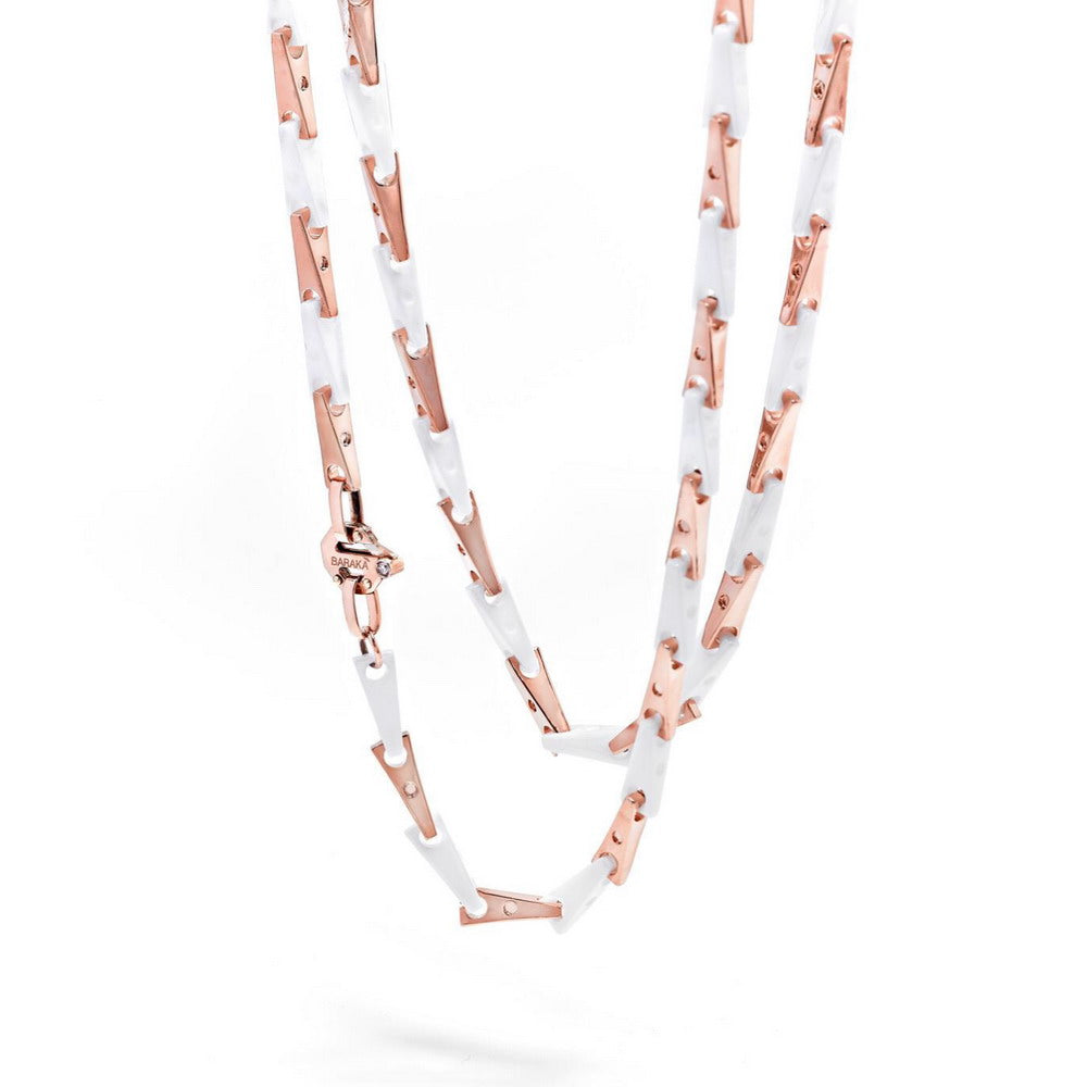 Baraka Cyborg Ceramic Chain GC232071ROCB-02, a men's chain in rose gold and black ceramic set with diamonds