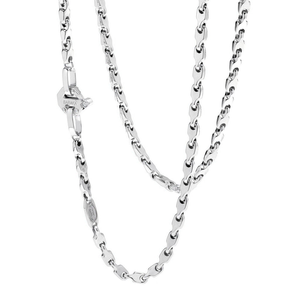 Baraka Nexus Chain GC241001BILU-02, a men's chain in white gold set with diamonds