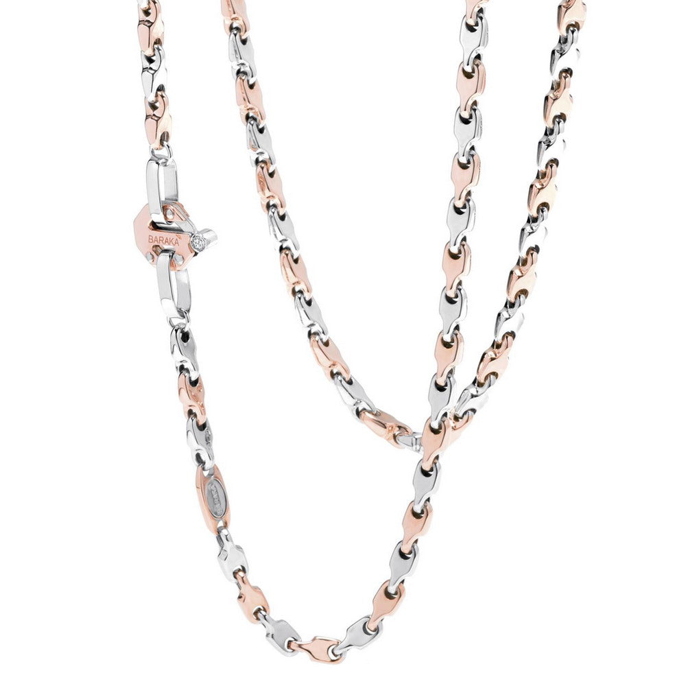 Baraka Nexus Chain GC241001RBAU-02, a men's chain in rose and white gold set with diamonds