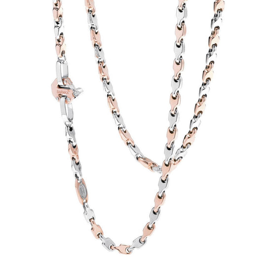 Baraka Nexus Chain GC241001RBAU-02, a men's chain in rose and white gold set with diamonds