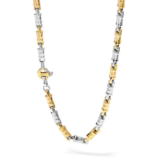 Baraka Nexus Chain GC245071GBDB-02, a men's chain in white and yellow gold set with diamonds