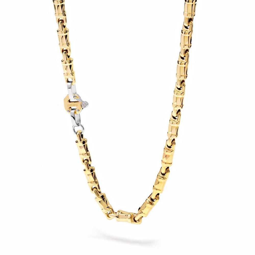 Baraka Nexus Chain GC245071GIDB-02, a men's chain in white and yellow gold set with diamonds