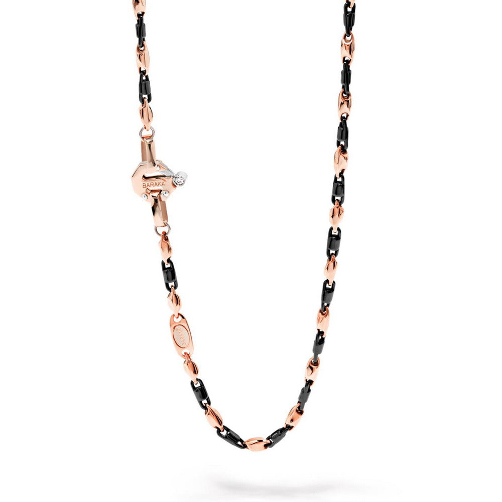 Baraka Cyborg Ceramic Chain GC245101ROCN-02, a men's chain in rose and white gold and black ceramic set with diamonds
