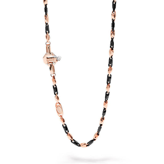 Baraka Cyborg Ceramic Chain GC245101ROCN-02, a men's chain in rose and white gold and black ceramic set with diamonds