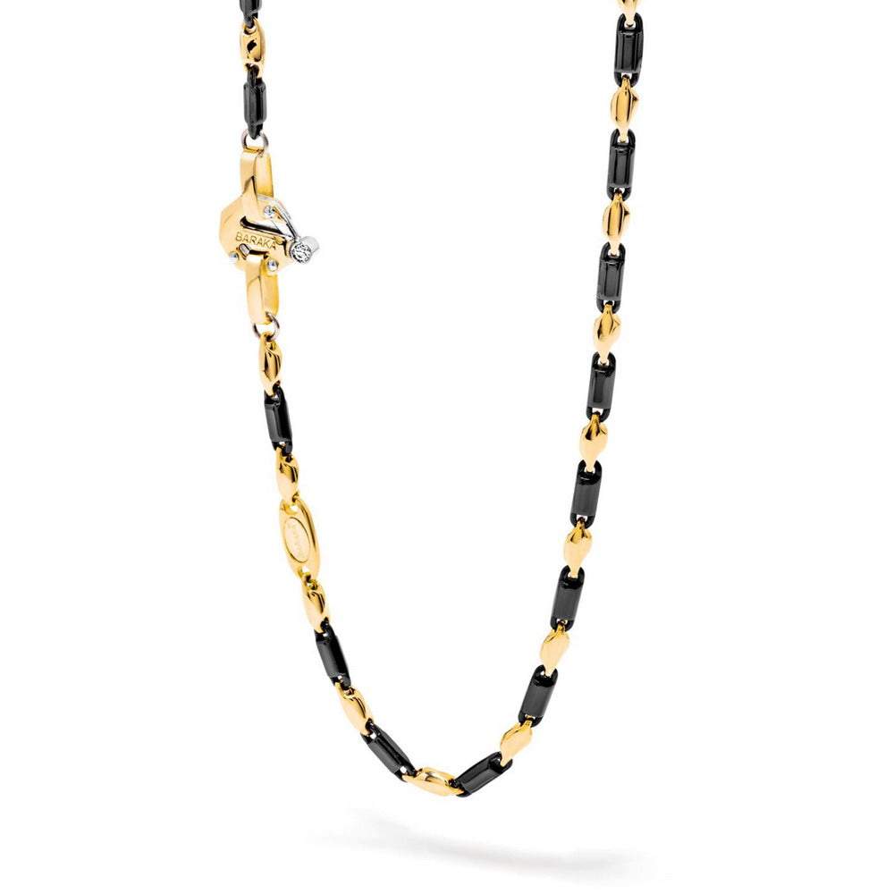 Baraka Cyborg Ceramic Chain GC245121GICN-02, a men's chain in white and yellow gold and black ceramic set with diamonds