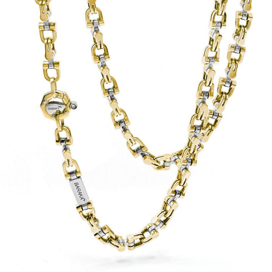 Baraka Ritmika Chain GC261201GBLU-02, a men's chain in white and yellow gold set with diamonds