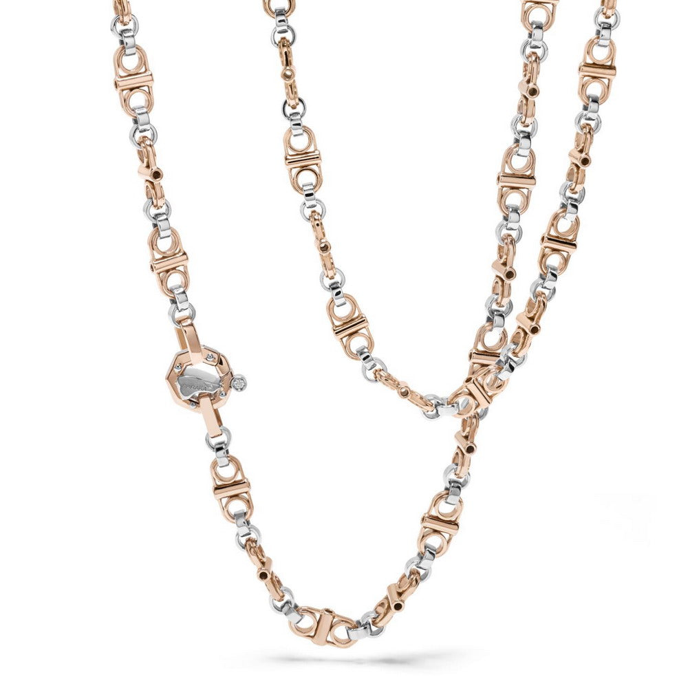 Baraka Ritmika Chain GC271151RBLU-02, a men's chain in rose and white gold set with diamonds