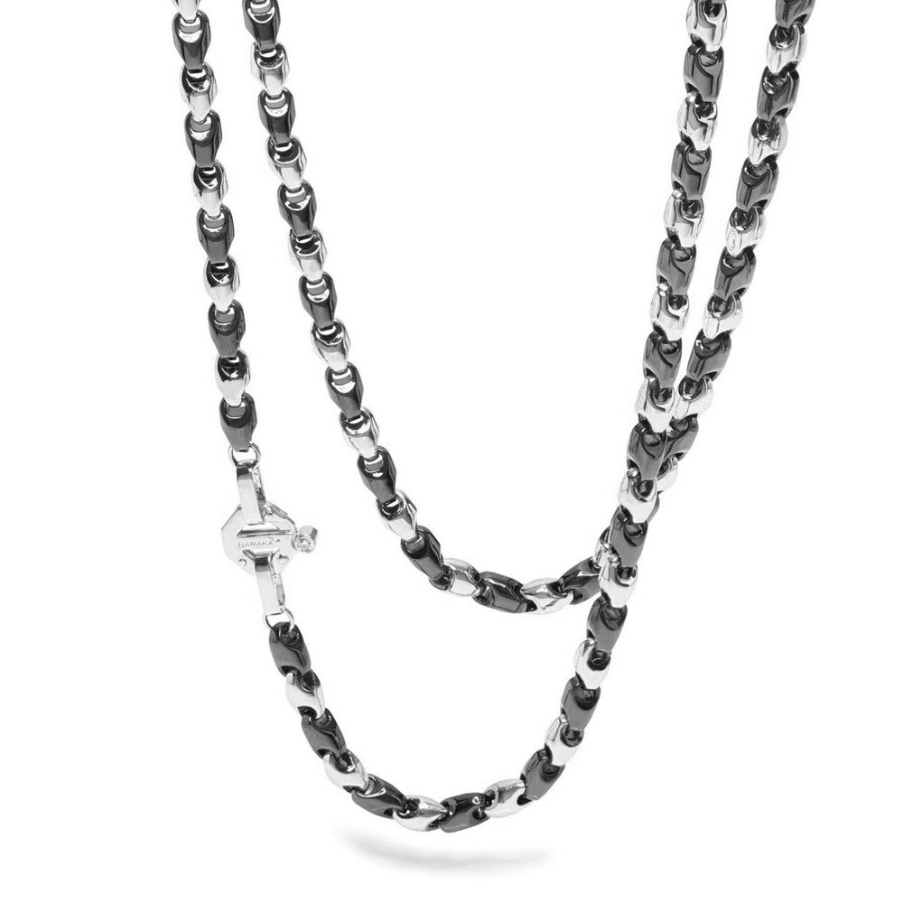 Baraka Cyborg Ceramic Chain GC275391BOCN-02, a men's chain in white gold and black ceramic set with diamonds