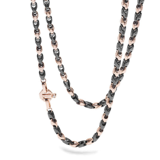 Baraka Cyborg Ceramic Chain GC275391ROCN-02, a men's chain in rose gold and black ceramic set with diamonds