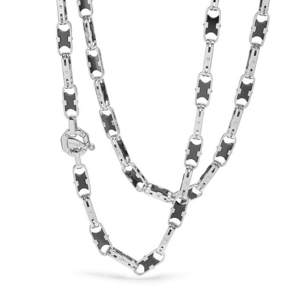 Baraka Cyborg Ceramic Chain GC282251BOCN-02, a men's chain in white gold and black ceramic set with diamonds