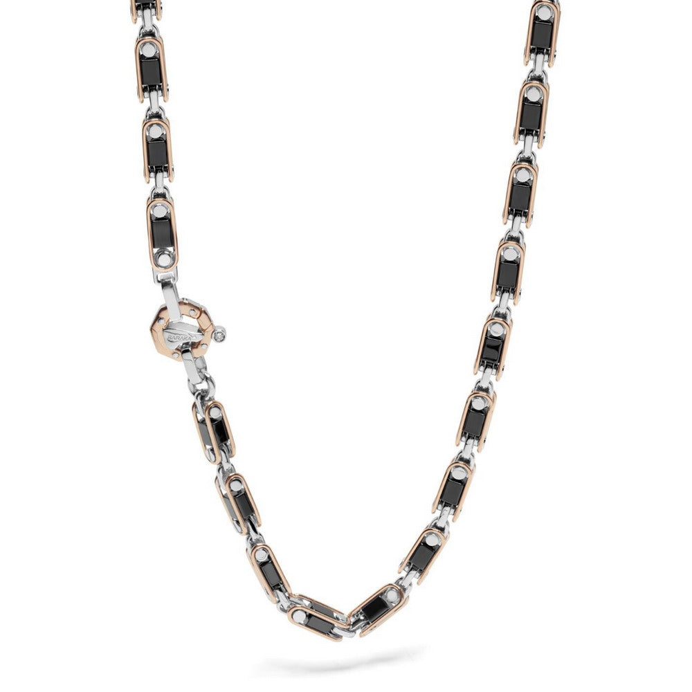 Baraka Cyborg Ceramic Chain GC291011RBCN-02, a men's chain in rose and white gold and black ceramic set with diamonds