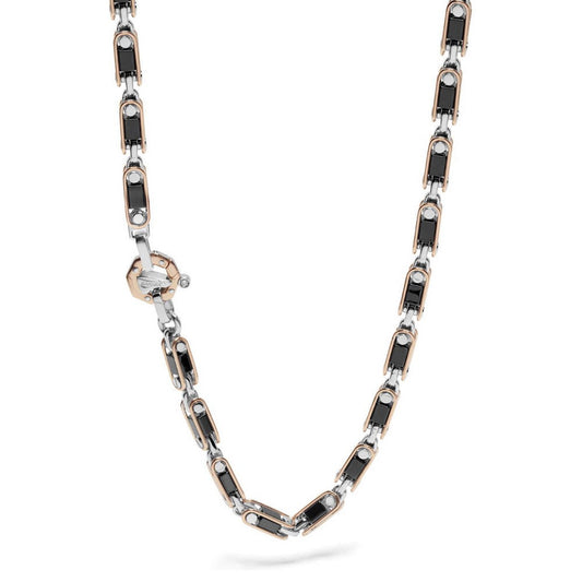 Baraka Cyborg Ceramic Chain GC291011RBCN-02, a men's chain in rose and white gold and black ceramic set with diamonds
