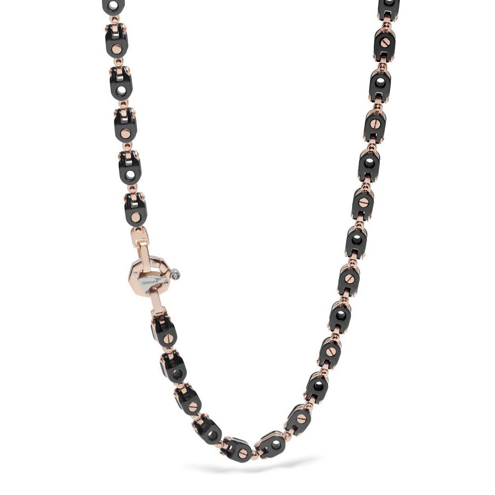 Baraka Cyborg Ceramic Chain GC291031ROCN-02, a men's chain in rose and white gold and black ceramic set with diamonds