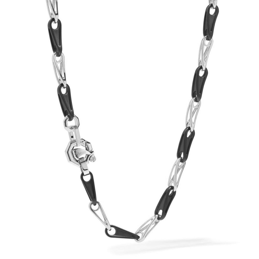 Baraka Cyborg Ceramic Chain GC292231BOCN-02, a men's chain in white gold and black ceramic set with diamonds