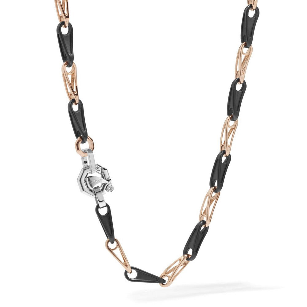 Baraka Cyborg Ceramic Chain GC292231ROCN-02, a men's chain in rose gold and black ceramic set with diamonds