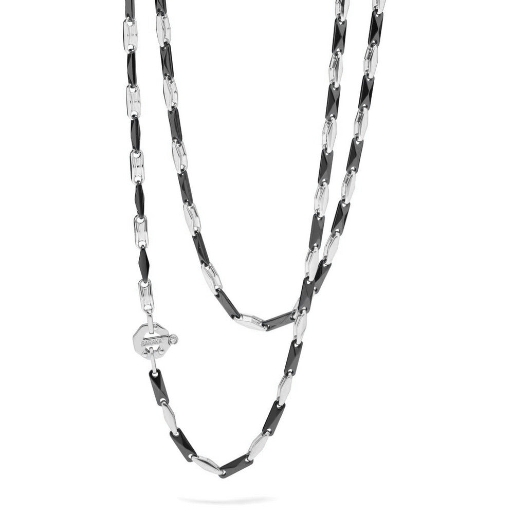 Baraka Cyborg Ceramic Chain GC293221BOCN-02, a men's chain in white gold and black ceramic set with diamonds