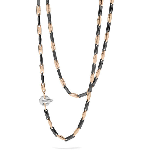 Baraka Cyborg Ceramic Chain GC293221ROCN-02, a men's chain in rose gold and black ceramic set with diamonds