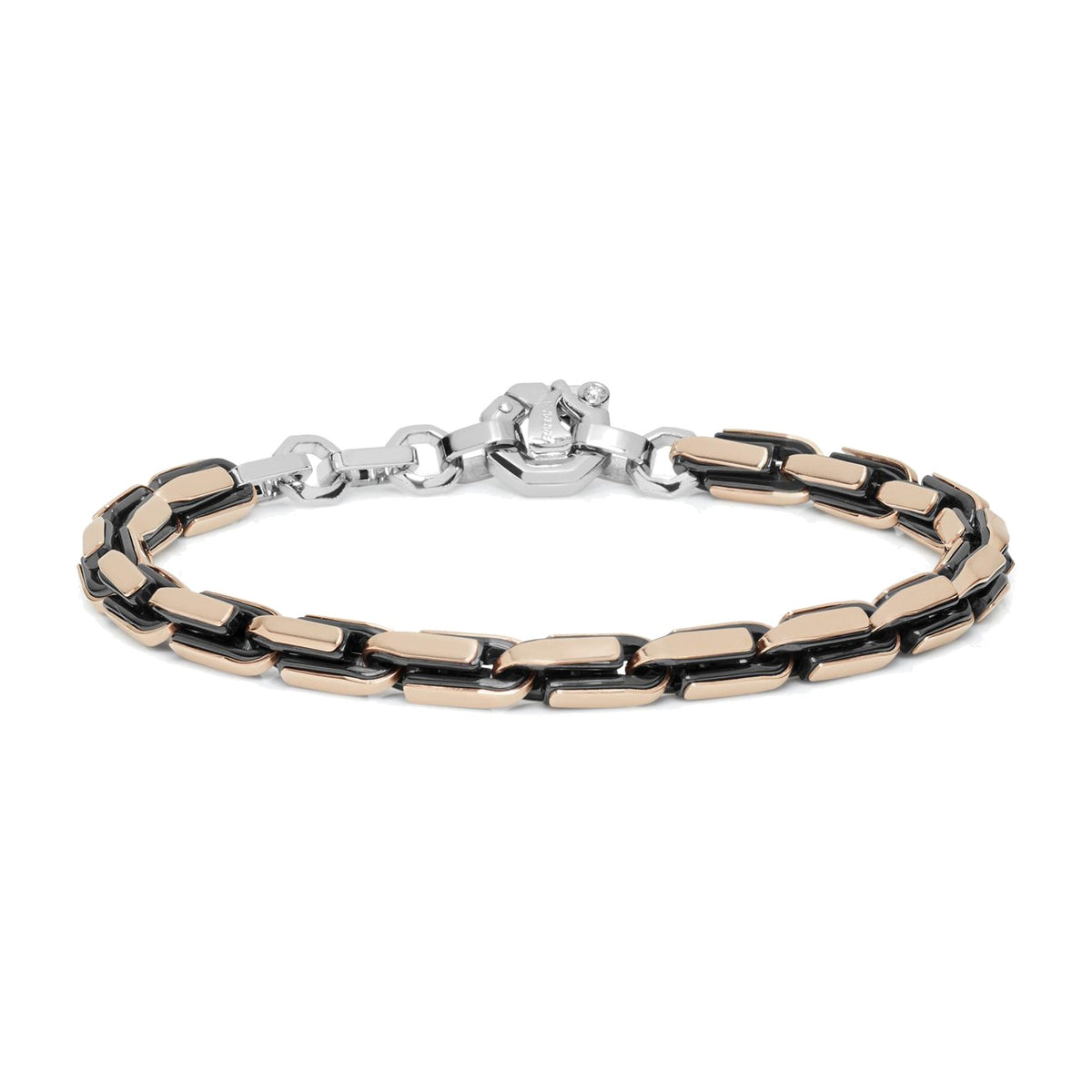 Baraka Cyborg Ceramic Bracelet BR292251ROCN-02, a men's bracelet in rose gold and black ceramic set with diamonds