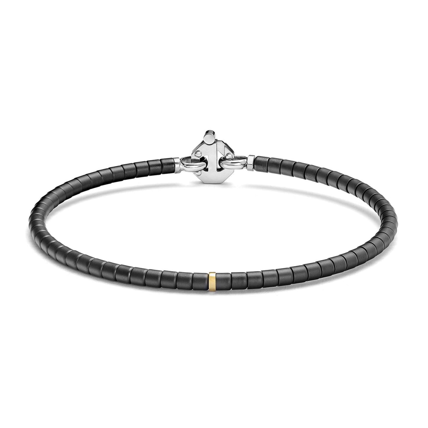 Baraka Cyborg Ceramic Bracelet BR372201GILU-02, a men's bracelet in yellow gold and black ceramic set with diamonds