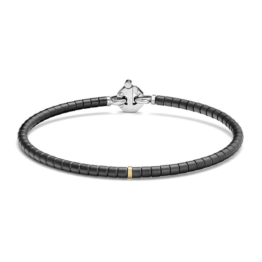 Baraka Cyborg Ceramic Bracelet BR372201GILU-02, a men's bracelet in yellow gold and black ceramic set with diamonds