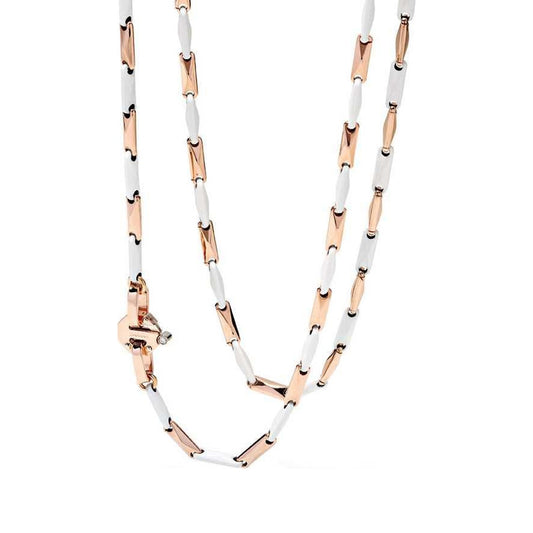 Baraka Cyborg Ceramic Chain GC221101ROCB-02, a men's chain in rose gold and black ceramic set with diamonds