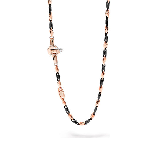 Baraka Cyborg Ceramic Chain GC245101ROCN-02, a men's chain in rose and white gold and black ceramic set with diamonds